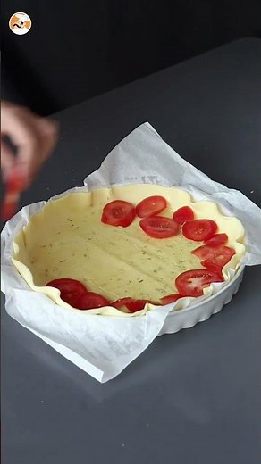 Tomato and feta cheese quiche, absolutely delicious and fragrant!