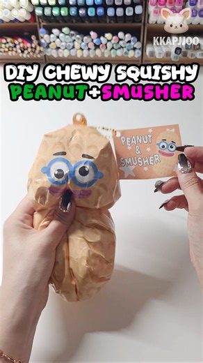 DIY Paper Squishy | Slow Rising Peanut + Smusher – So Satisfying 🥜#freetemplate #howtomake #craft