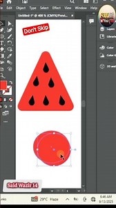 How to Create 3D Watermelon Slice in Adobe Illustrator | Easy Vector Tutorial #logo design #shortsl