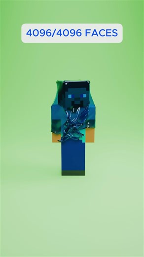 Blender 3D Cloth Simulation in Minecraft #blender #3danimation #minecraft #minecraftanimation