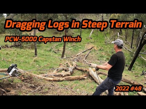 Log Dragging in Steep Terrain - PCW-5000 Capstan Winch - 2022 #48