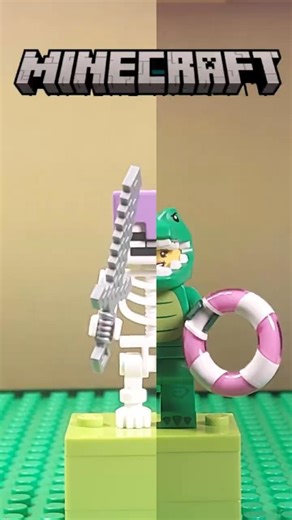 Half & Half | LEGO Skin Skeleton vs Crocodile