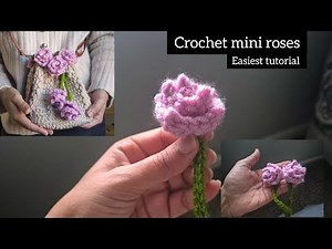 Crocheted mini roses just in 5 minutes...#crochetforbeginners #nepalicrochetbynishma #trending