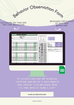 Dynamic BOSS Behavior Observation Form and Frequency Tracker