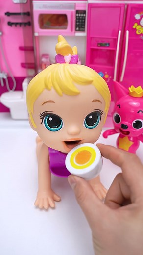 Minnie Mouse & Pinkfong Eat Egg and Grapes | Satisfying ASMR Kitchen Unboxing #shorts