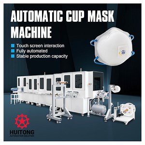 [Hot Item] Full-Automatic Disposable Nonwoven N95 FFP3 Headband Cup Type Respirator Mask Making Machine