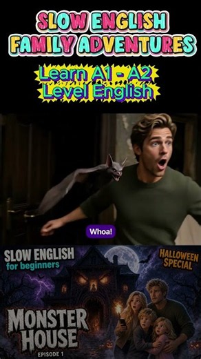 1 Minute Slow English Story 🎃 Learn Halloween Words English Listening Practice A1–A2 #shorts