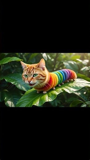 If cats were rainbow caterpillars… 🌈🐛 #aicat #cat #ihavethisthingwithplants