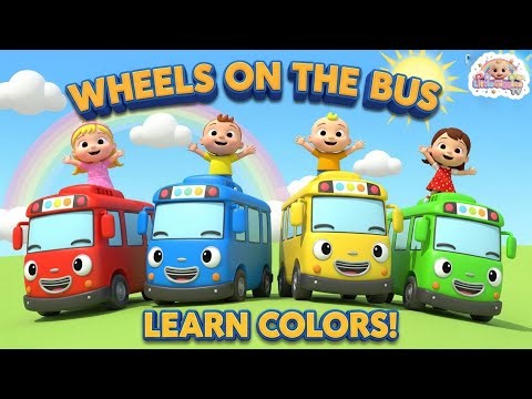 Wheels On The Bus | Learn Colors | Nursery Rhymes & Kids Songs | LittleGiggles TV