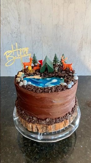 Camping Cake Idea 🏕️ How to Make a Jello Pond