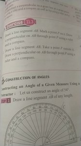 Dral a line segment AB. Mark a point P on it. Draw a perpendicu... | Filo