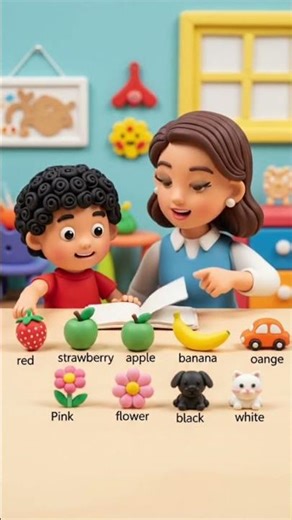 7 colours learning baby with mom #learning #babyshort#cartoon #cute baby learning #toddlers #kids