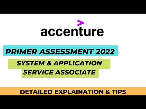 ACCENTURE PRIMER ASSESSMENT 2022 || SYSTEM & APPLICATION SERVICE ASSOCIATE ROLE