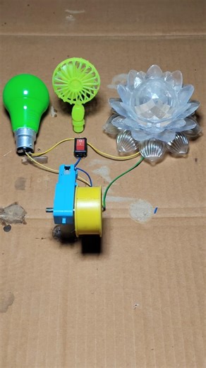 Polarity Switching Using Metal GearMotorand colouring LED bulb Magic Light #dcmotor #tech #shorts