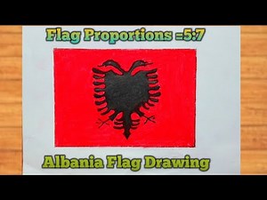 How to Draw Albania Flag Easy Step by Step/National Flag of Albania Drawing/Flag Drawing