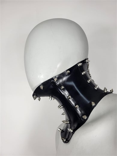 Spiked Latex Neck Corset – Fetish Posture Collar - Etsy