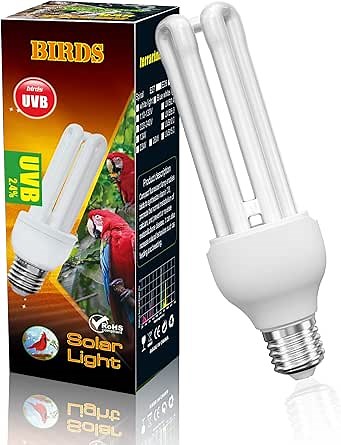 DoRight UVB 5.0 Bulb for Birds Compact Fluorescent Light Bulb E26, UVB 5.0 Bird Light Bulb Compact UVB Lamp Bird Cage UVB Light for Captive Birds, Reptiles