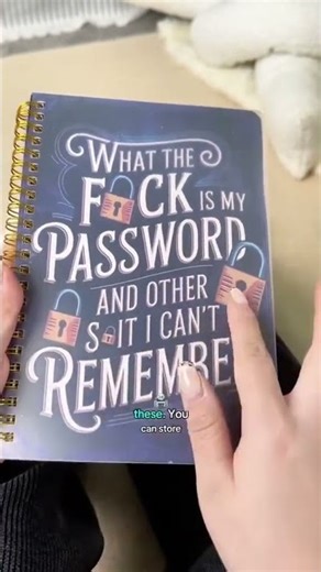 Funny Password Notebook - Spiral Bound with Lock Icons & Funny Security Phrases