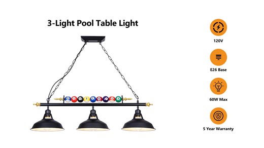 Watch 3-Light Pool Table Lights With Billiard Ball Decor on Amazon Live