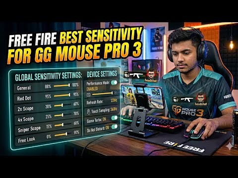 Gg mouse pro 3 headshot setting ⚙️ || Only red 🩸number 💀|| gg mouse pro 3 recoil control || gg mouse