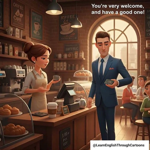 Learn English Through Cartoons | Coffee shop verbs | Easy English for Beginners