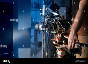 Behind the scenes of filming movies and video products, setting up equipment for shooting video and sound. The concept of producing video content for Stock Photo - Alamy