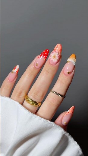 Soft summer nail inspo 🌺🍊