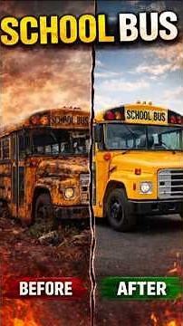 School Bus Restoration 🔥 | Rusty Bus to Brand New | Before vs After 😱