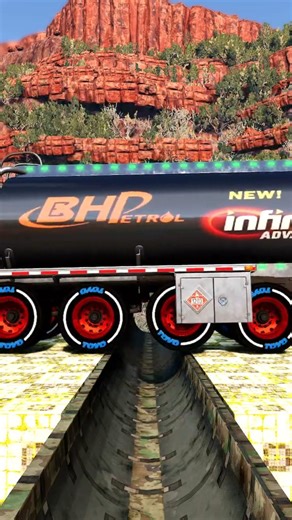 Heavy-duty Truck Tow Trailers vs Reverse Speedbump 🚚 #short #beamng #beamngdrive #trucksvs