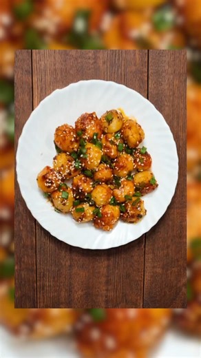Korean Potato Balls Recipe | Crispy & Saucy Korean Style Aloo Snack | Easy Veg Starter