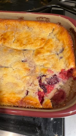 Berry Cobbler with homemade ice cream - it’s a taste of summer. 💛 Here in this reel I used a mixture of blackberries and raspberries. You can use just blackberries or any mixture of berries you want. 🍓🫐 Berry Cobbler 5 cups fresh or frozen berries 2 cups sugar, divided 2 cups flour 4 tsp. baking powder 1 tsp. salt 2 cups milk 1/2 cup (1 stick) butter, melted In a bowl, stir together berries and 1 cup sugar. Let stand about 20 minutes to let fruit syrup form while you prepare the rest of the i