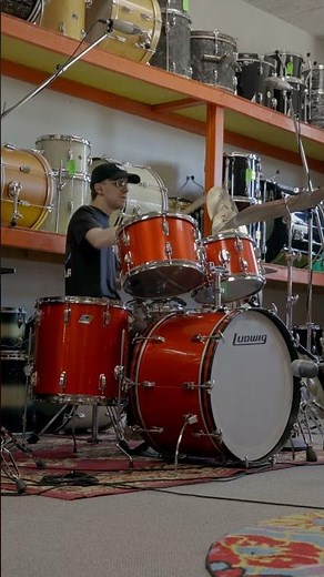 Ludwig Hollywood Red Silk Drum Set 14x24 8x12 9x13 and 16x16