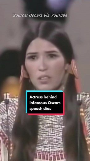 Native American activist Sacheen Littlefeather — who cemented her place in history when she declined actor Marlon Brando’s Oscar at the 1973 Academy Awards — has died, aged 75. #fyp #oscars #sacheenlittlefeather