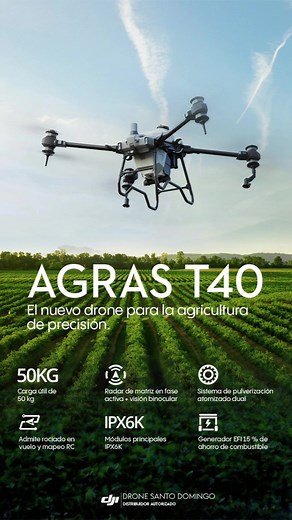 🚀 🌾 El Nuevo DJI Agras T40 es hasta ahora el drone fumigador más eficiente en el mundo 🌾 🚀 #drone #agras #agrast40 #agricultura #agriculture #innovation #droneindustry #djiagras #djiagriculture @DJI Official