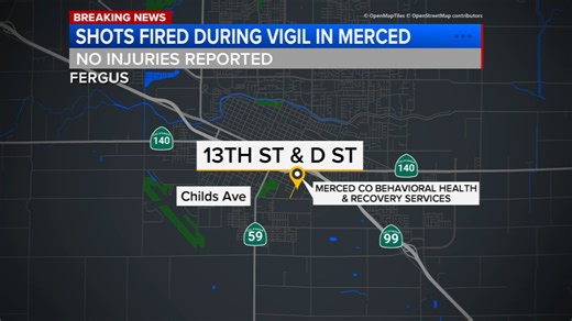 Shots fired during vigil in Merced; no one injured, police say