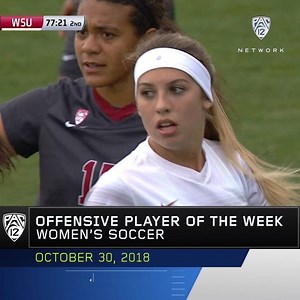 Career-high 9️⃣ goals this season. Morgan Weaver helped WSU Cougar Soccer to a win over California and a draw against No. 1 Stanford. She is this week's #Pac12Soccer Offensive Player of the Week: pac12.me/1030WSOCPOW | Pac-12 Conference
