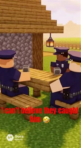 Minecrafter ran into the Roblox police force #aishorts #minecraft #roblox