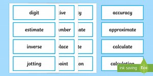 4 Operations Vocabulary Cards