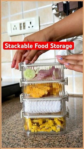Stacking Food Storage Containers #shorts #youtubeshorts