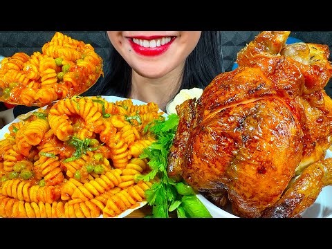 ASMR MASALA PASTA, WHOLE ROAST CHICKEN MUKBANG MASSIVE Eating Sounds