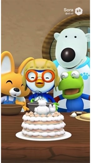 🍰 Pororo making a cake! | Cute 3D Animation for Kids 🐾✨