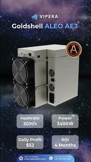 IceRiver AE3 ALEO Miner – 2GH/s Powerhouse Now Available at ViperaTech!