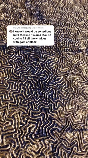 Colorful Wrinkle Painting Process | Artistic Gold Leaf Technique