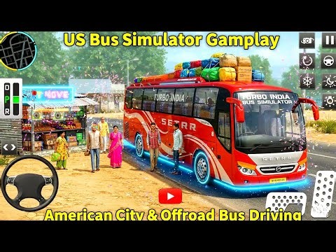 US Bus Simulator Gameplay 🚍 | American City & Offroad Bus Driving