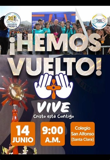 VIVE 2026: encuentro juvenil católico — 14 junio Colegio San Alfonso