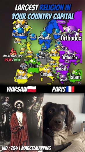 Largest Religion In Your Country Capital #mapping #map #shorts #popular #fyp