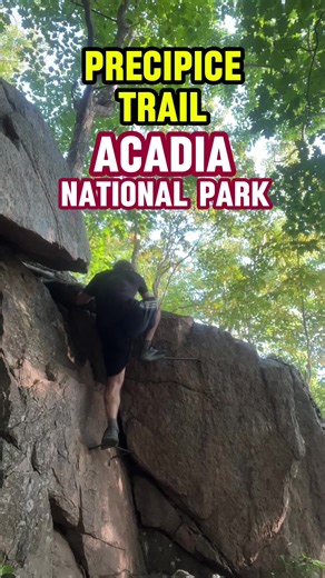 Precipice Trail Hike at Acadia National Park. Lots of rock scrambling and iron rungs to climb. Really cool trail! #hiking #maine #acadianationalpark