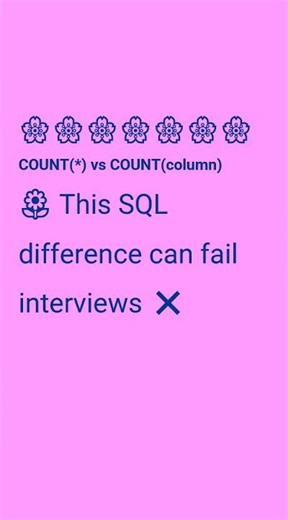 COUNT(*) vs COUNT(column)#shorts