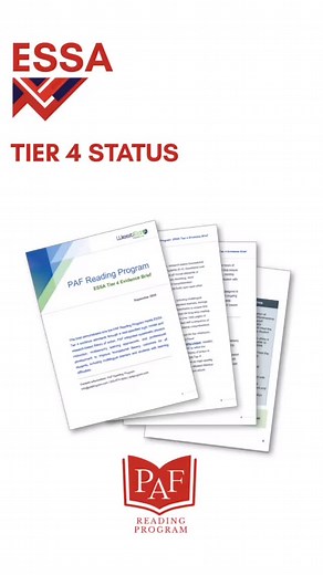 📣 Big news from PAF! 📣 We’re proud to announce we officially hold ESSA Tier 4 status! ✅ ✅ ✅ ✅ @WestEd partnered with us to validate that our curriculum’s theory of action is based on rigorous research, as we continue to collect data towards further ESSA tier certification. 🏅 Explore how PAF empowers educators and students through research-based practices, high-quality instructional materials, and ongoing support. 🔗 Full ESSA report in bio | PAF Reading Program