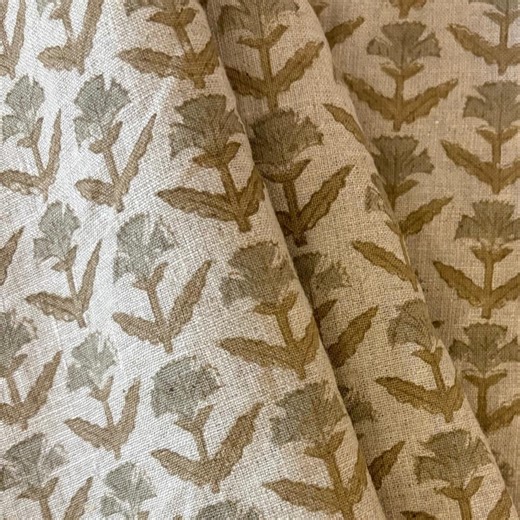 Upholstery Fabric by Yard Bulk Green Decor Cloth Floral Pattern Block Print Upholstery Linen Fabric Floral Green Cloth for Curtains Pillows - Etsy